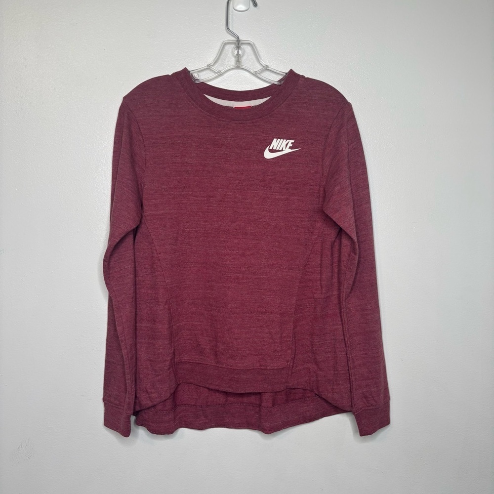 Nike Women’s Long Sleeve Athletic Top XS Burgundy Hi-Low Hem